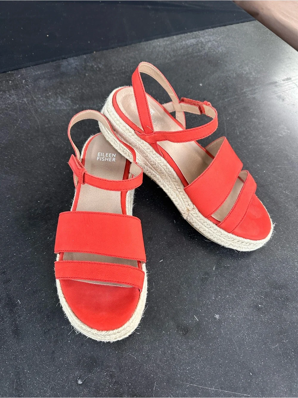 Eileen Fisher Devi Espadrille Strappy Platform Sandal Tangelo 8 1/2